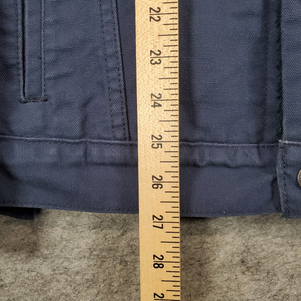 Levi's Trucker Jacket Mens Large Navy Blue Sherpa Lined Cotton Canvas Workwear - Picture 7 of 8